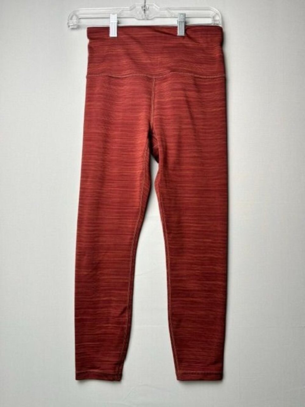 Athleta Elation Textured 7/8 Tights women's S Rust Red High Rise Yoga Leggings